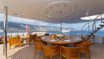 Yacht Troyanda -  Upper Aft Deck Dining Area